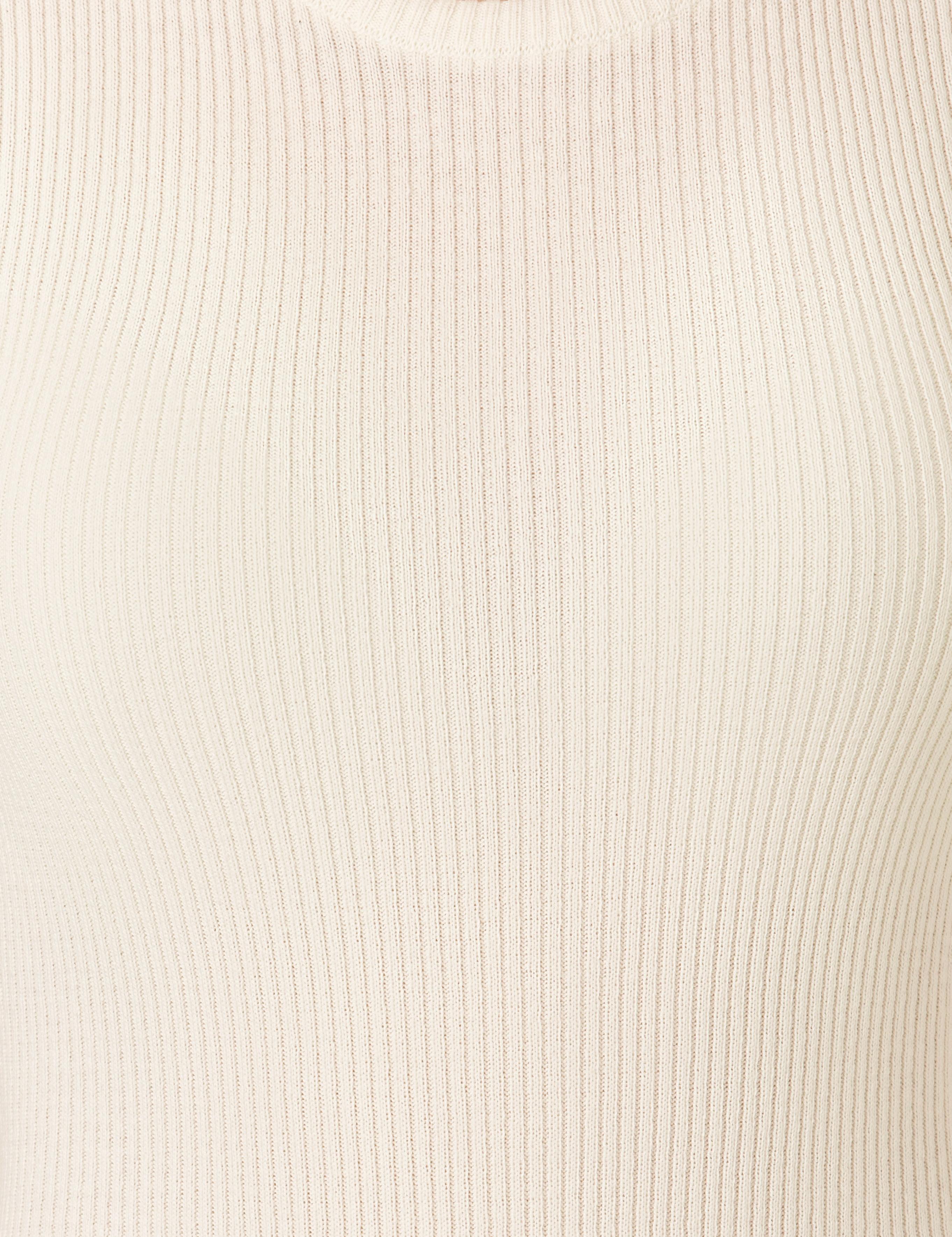 Ekru Slim Fit Bisiklet Yaka Kazak