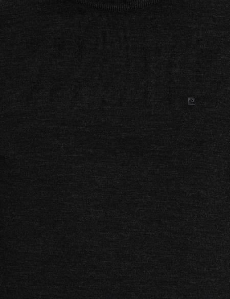 Antrasit Melanj Regular Fit Yarım Balıkçı Yaka Yün Karışımlı Basic Triko Kazak - 50236754093