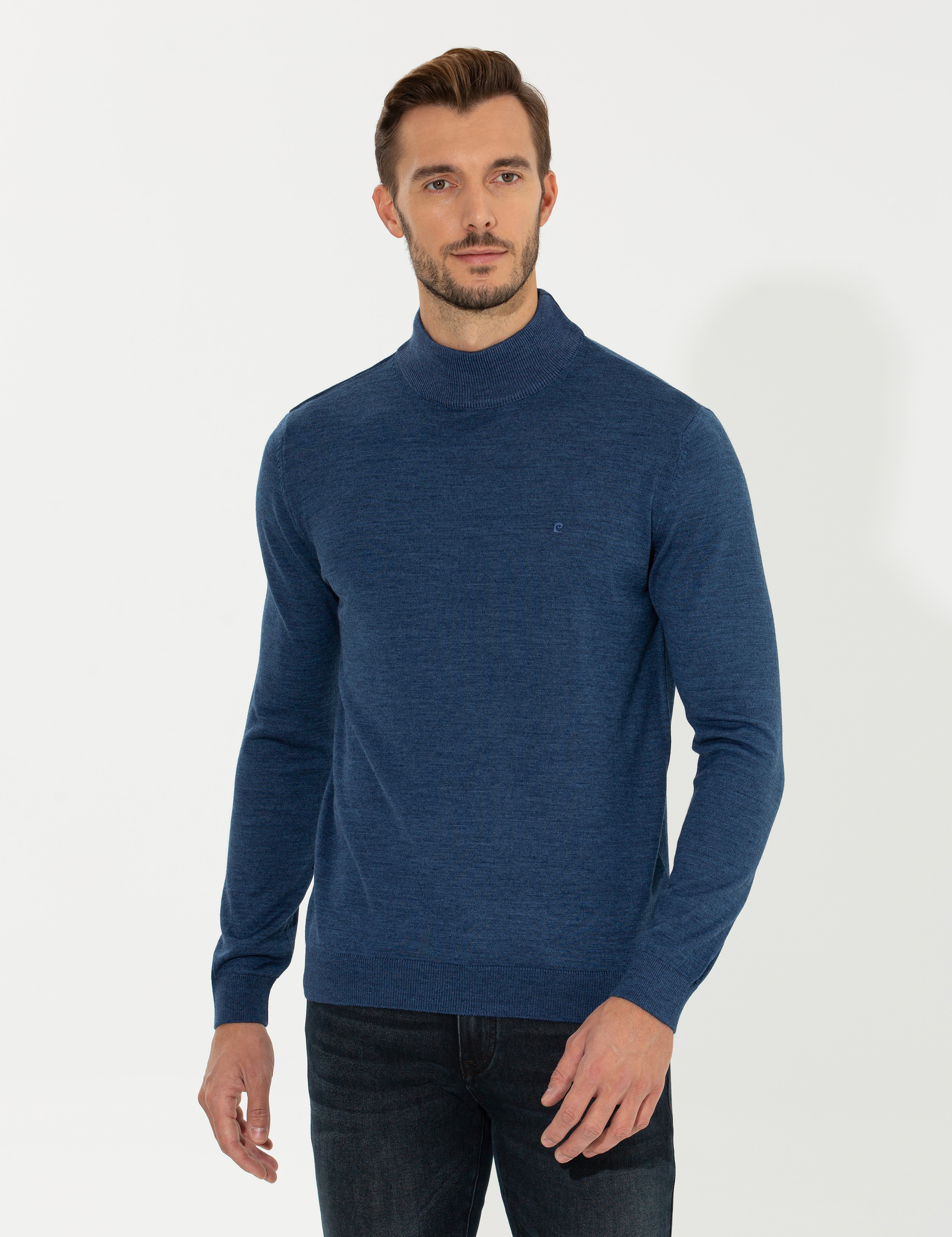 İndigo Regular Fit Basic Triko Kazak - Image 4