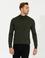 Yeşil Regular Fit Yarım Balıkçı Yaka Yün Karışımlı Basic Triko Kazak
