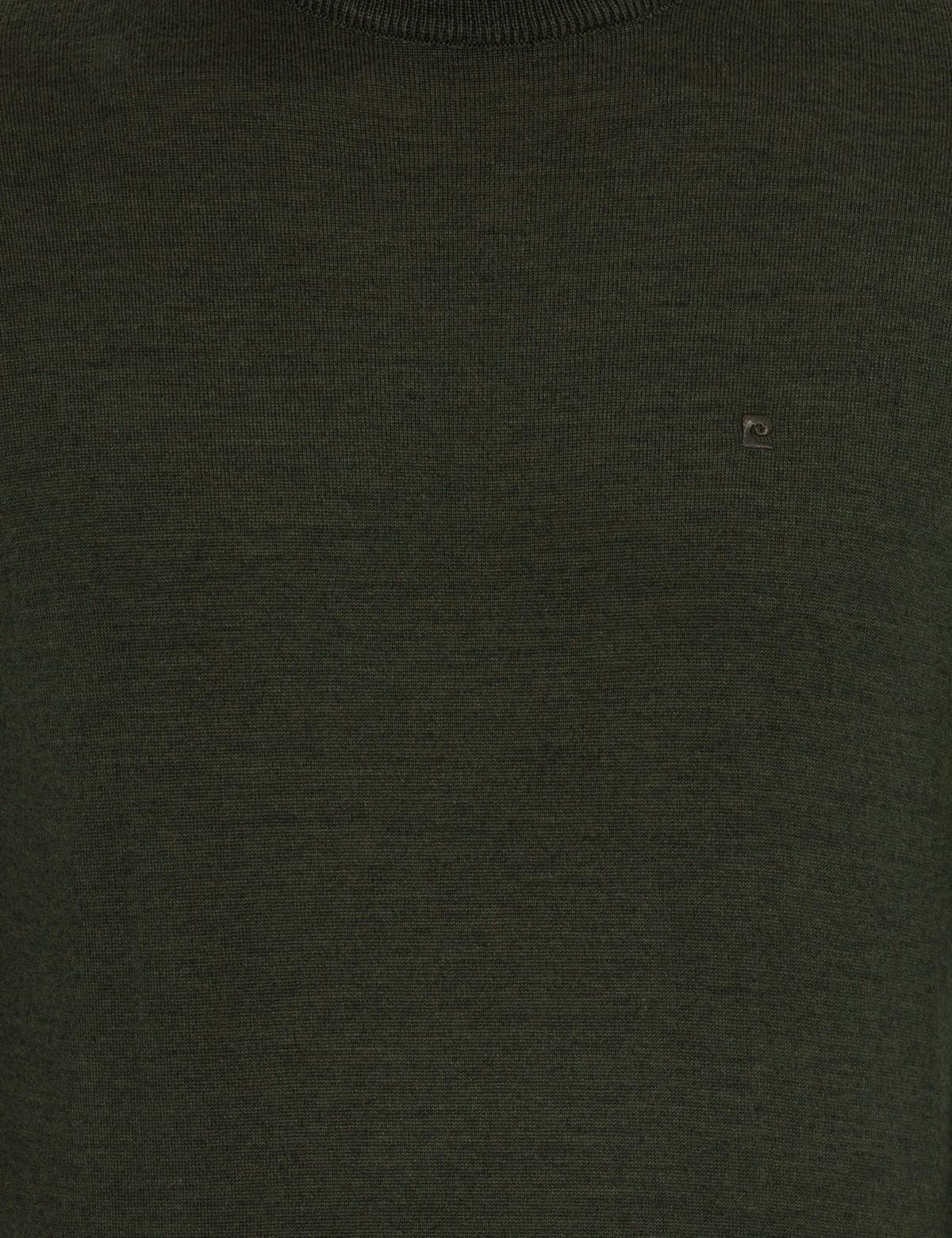 Yeşil Regular Fit Yarım Balıkçı Yaka Yün Karışımlı Basic Triko Kazak - 50236754153