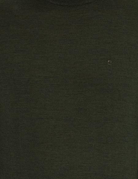 Yeşil Regular Fit Yarım Balıkçı Yaka Yün Karışımlı Basic Triko Kazak - 50236754153