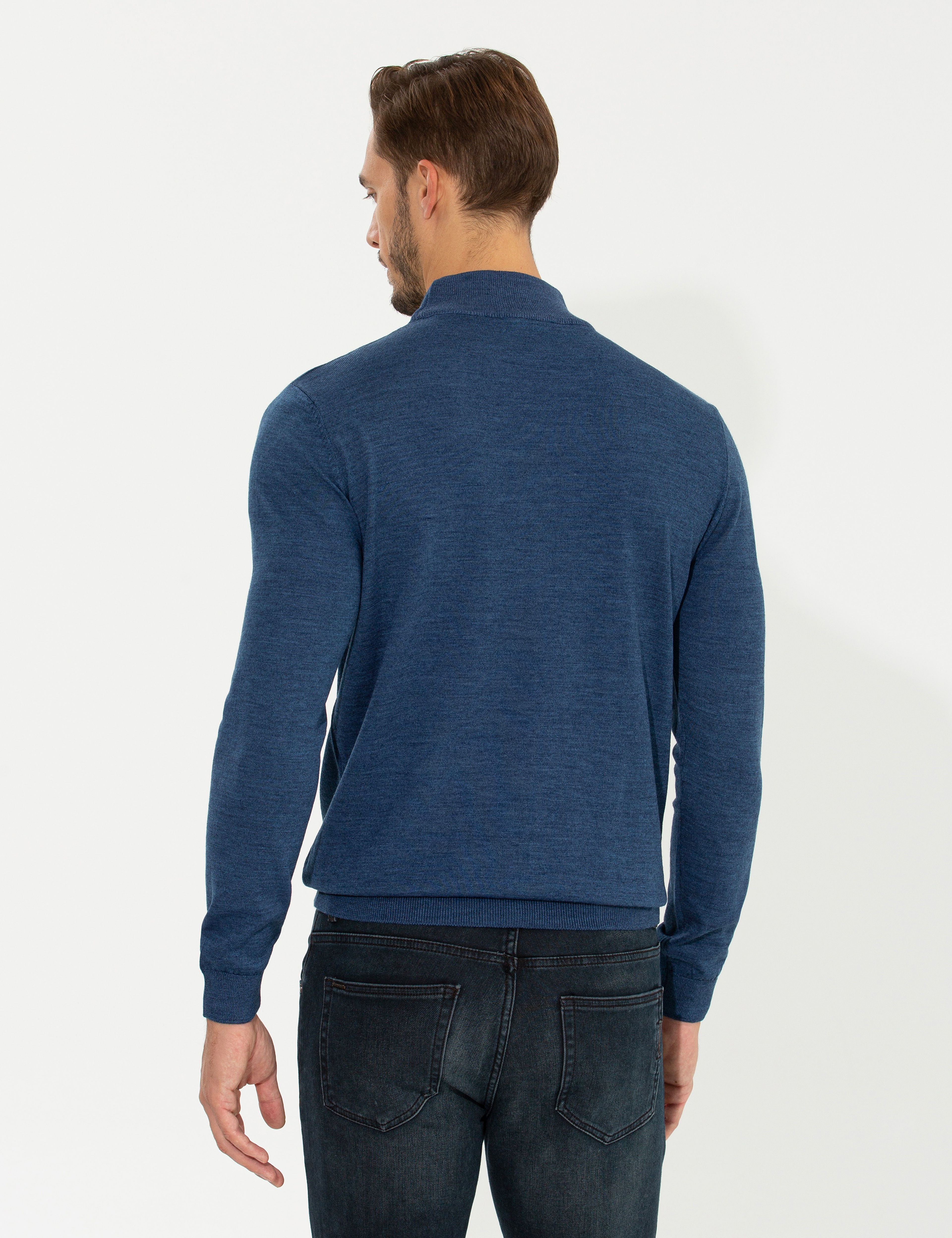 İndigo Regular Fit Basic Triko Kazak - Image 5