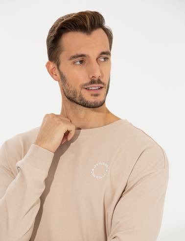 Bej Comfort Fit Sweatshirt