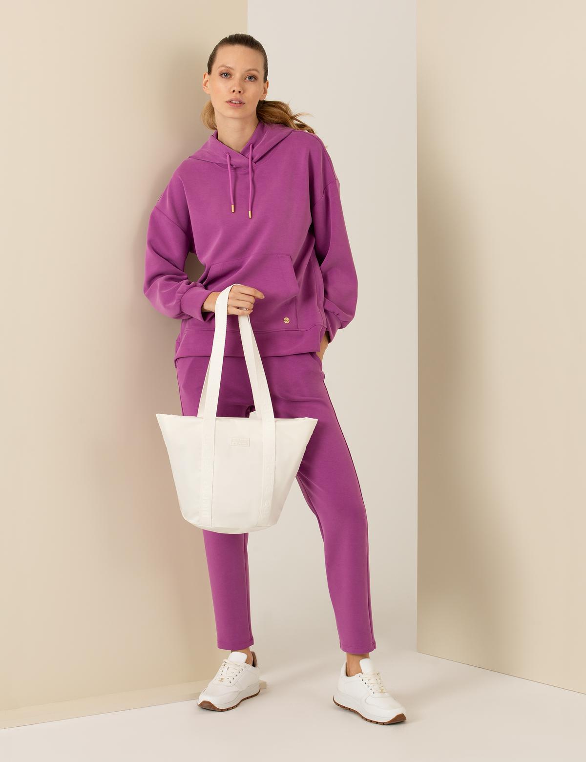 Menekşe Oversize Kapüşonlu Sweatshirt - 50257378034