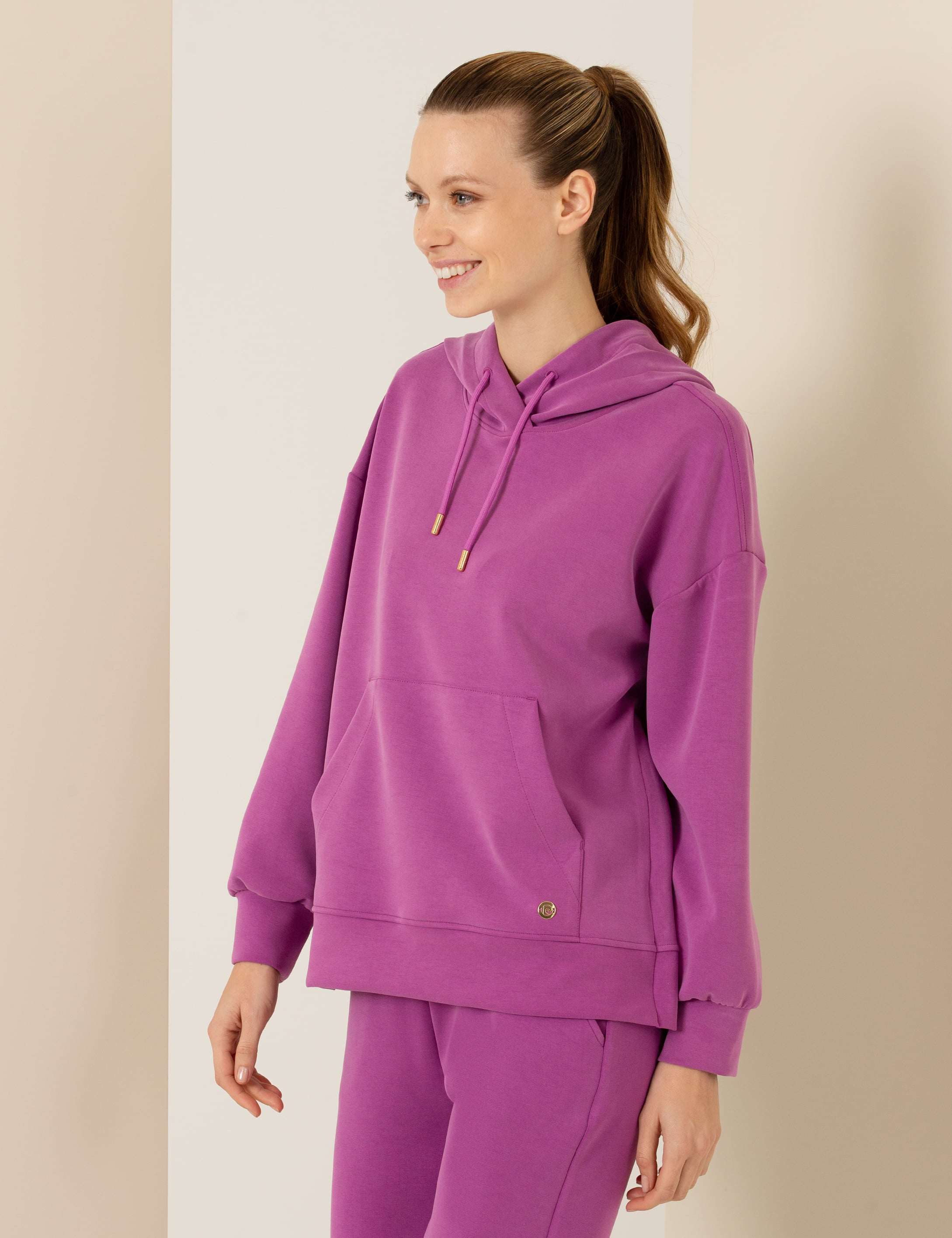 Menekşe Oversize Kapüşonlu Sweatshirt