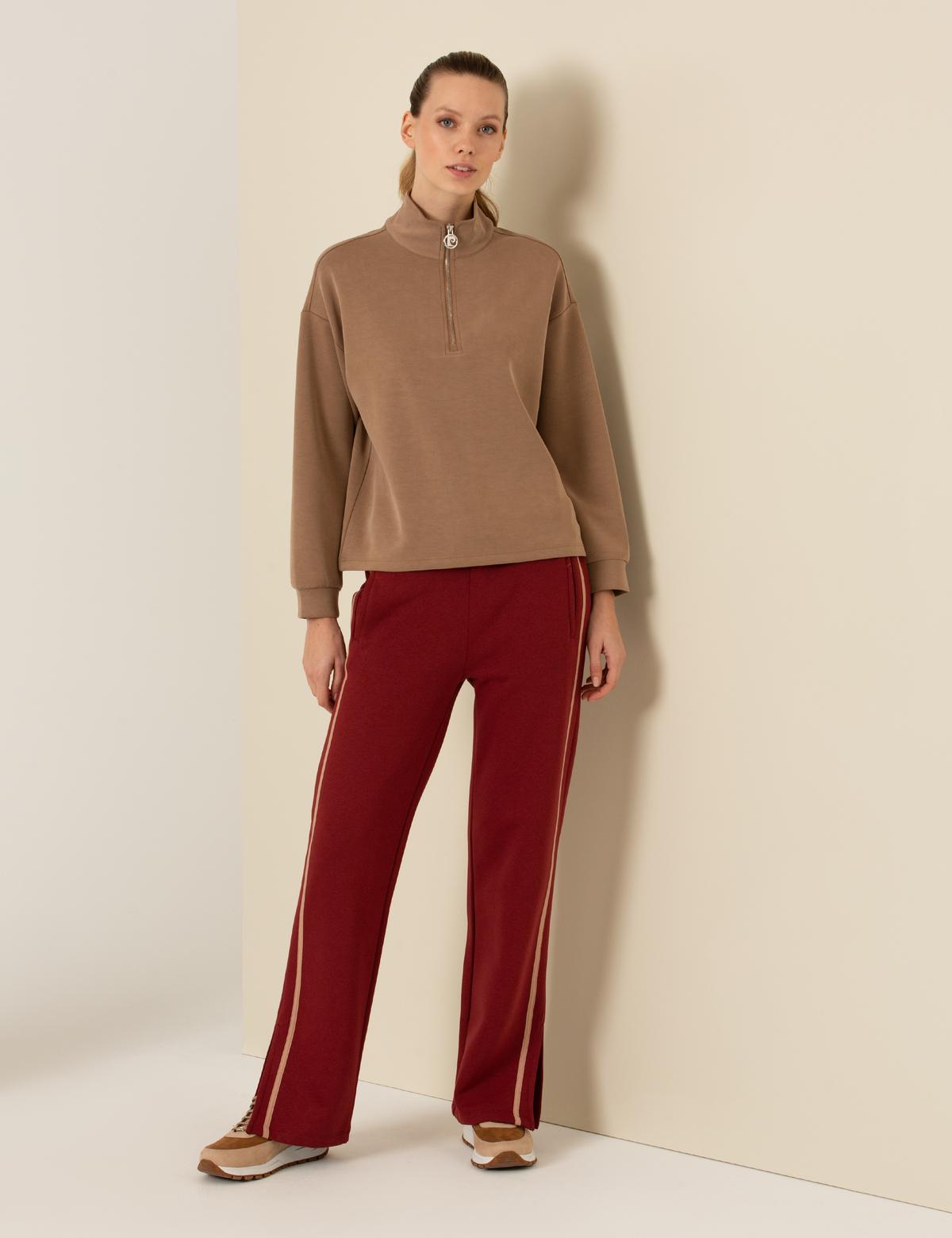 Bordo Flare Fit Eşofman Altı