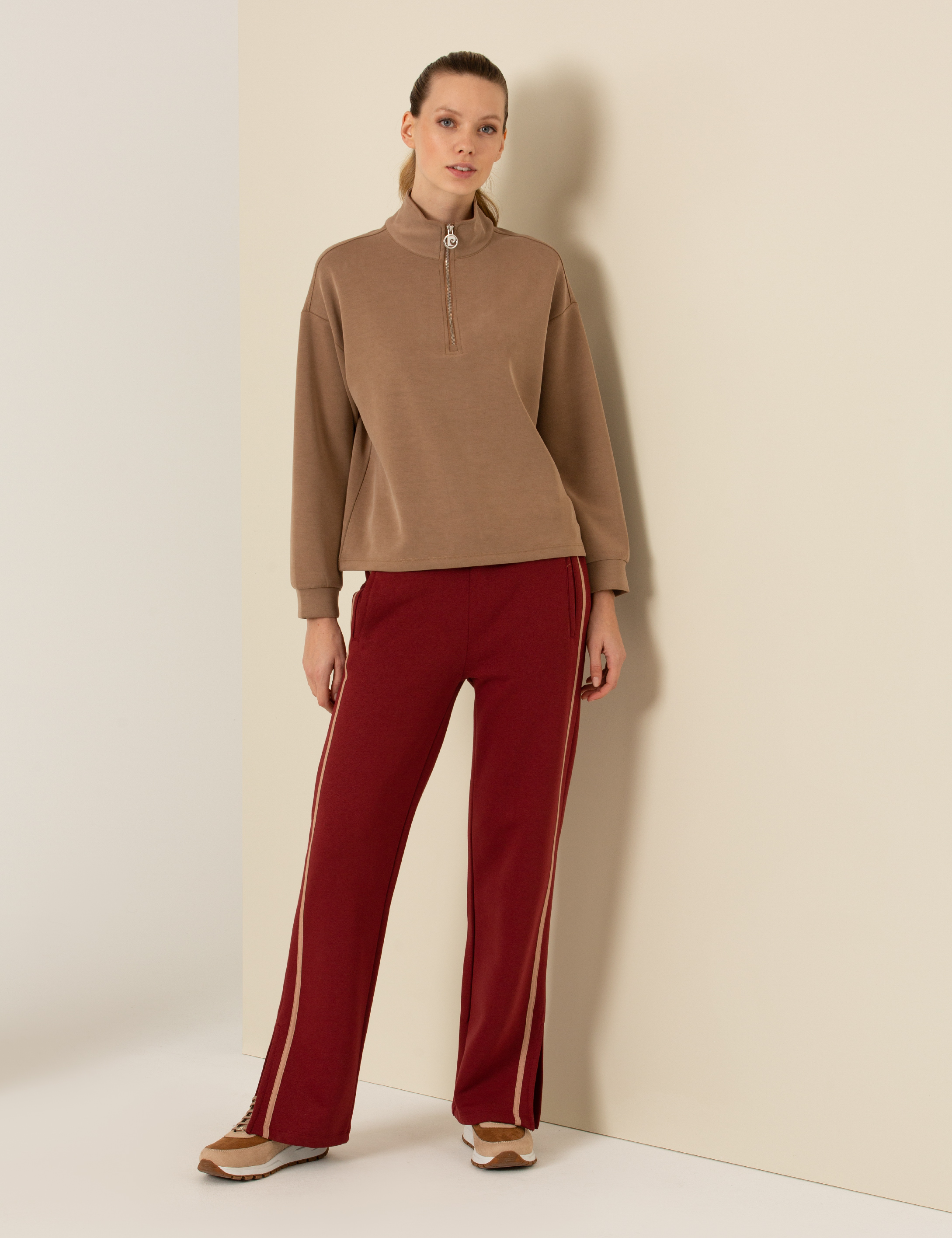 Bordo Flare Fit Eşofman Altı - Image 1