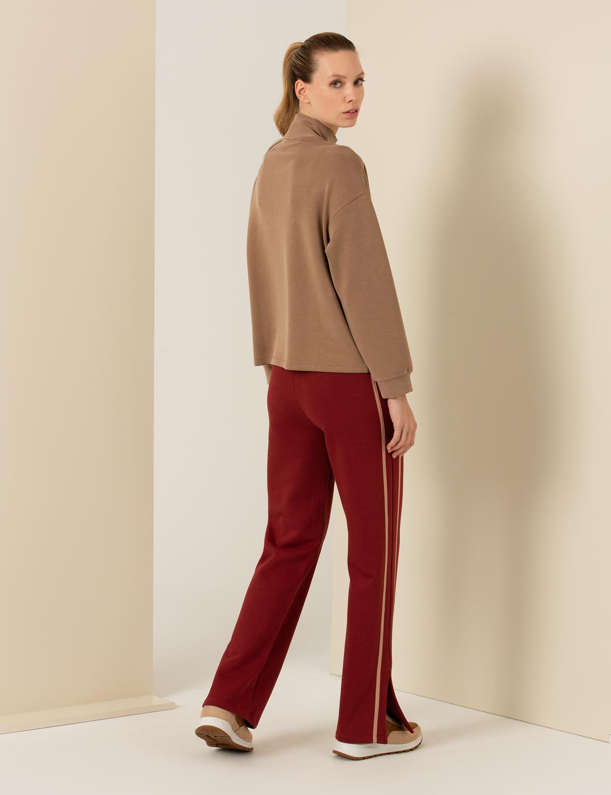 Bordo Flare Fit Eşofman Altı - 50254406006