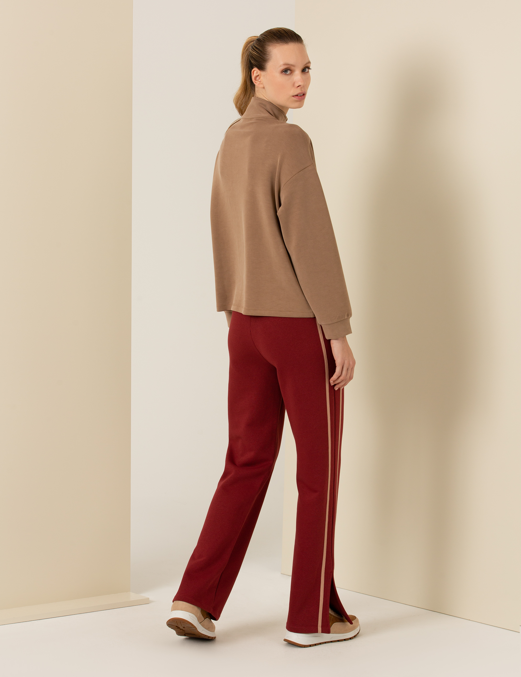Bordo Flare Fit Eşofman Altı - Image 4