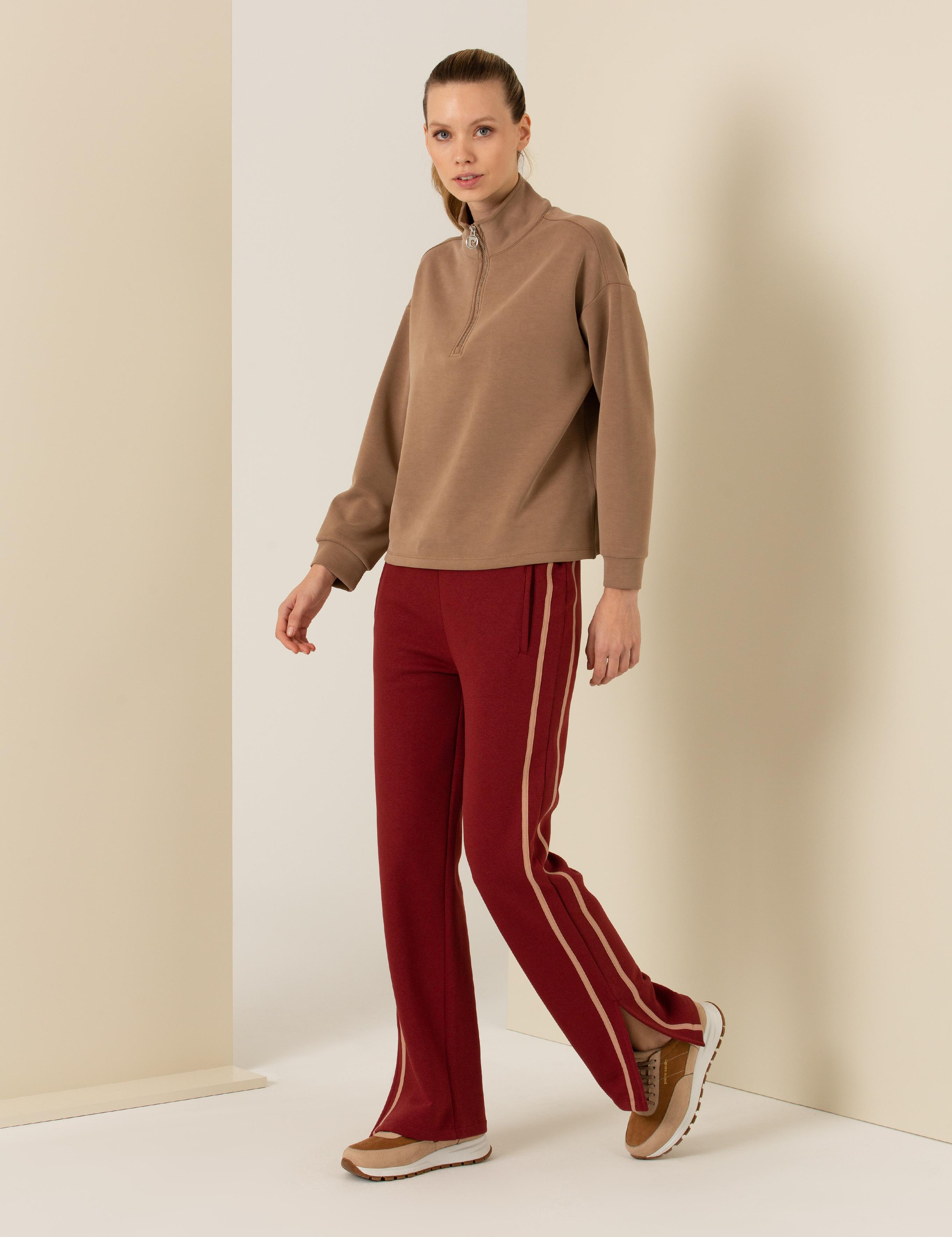 Bordo Flare Fit Eşofman Altı