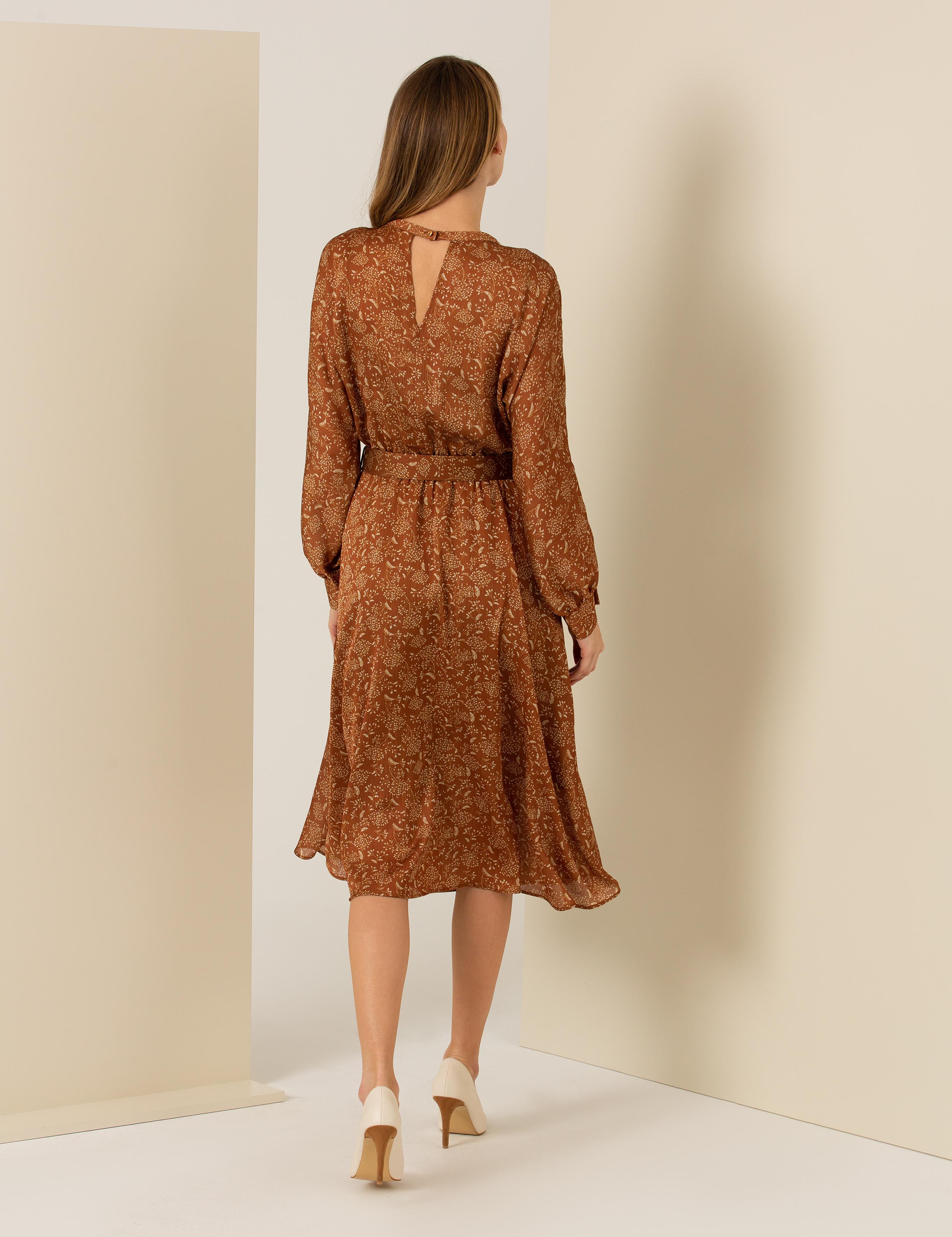 Camel Desenli Elbise