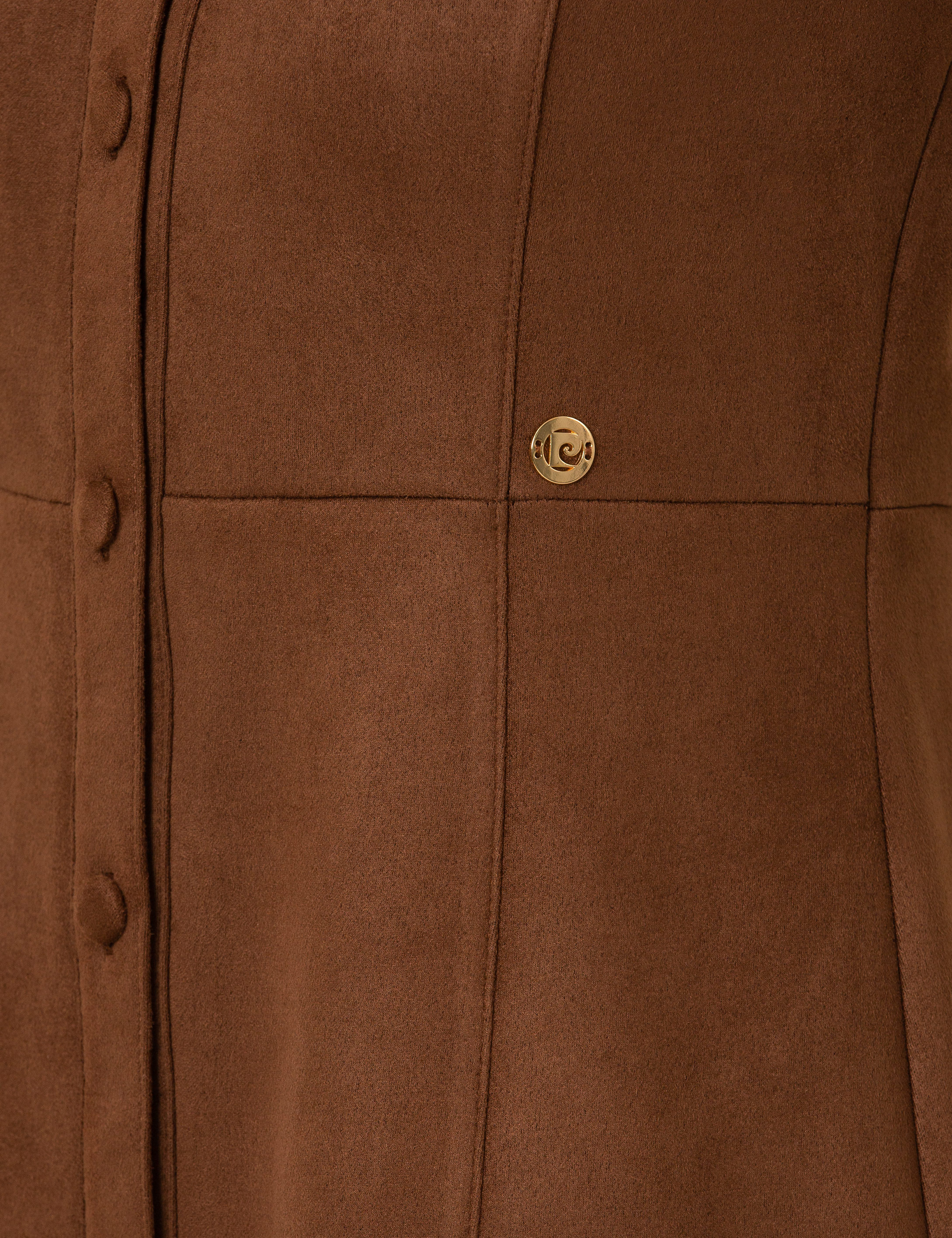 Kahverengi Slim Fit Dokuma Elbise - Image 7