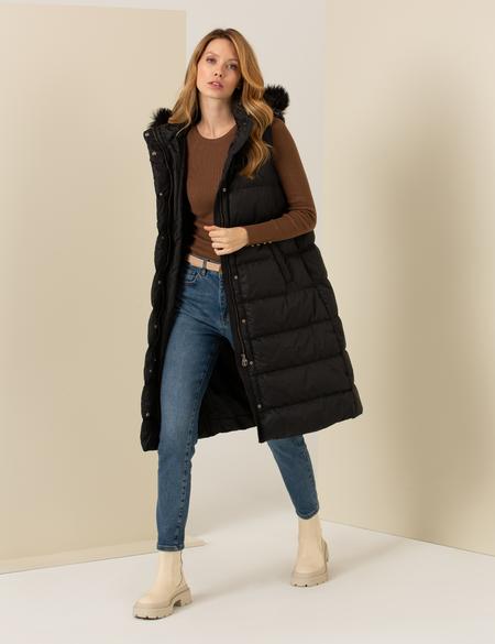 Siyah Oversize Yelek - 50260379004