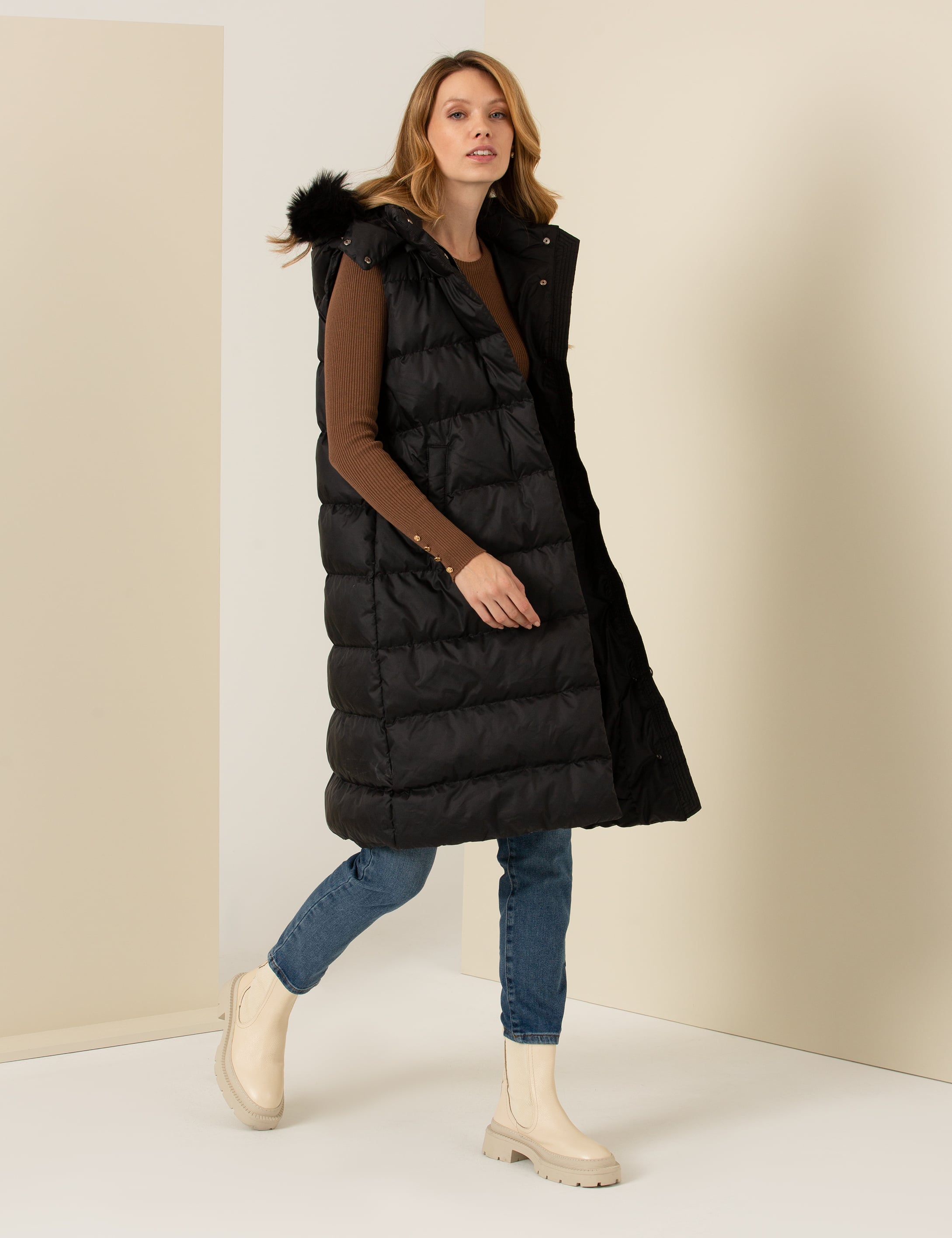 Siyah Oversize Yelek - Image 2