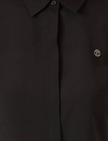 Siyah Slim Fit Dokuma Elbise