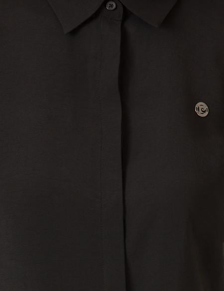 Siyah Slim Fit Dokuma Elbise - 50263659002