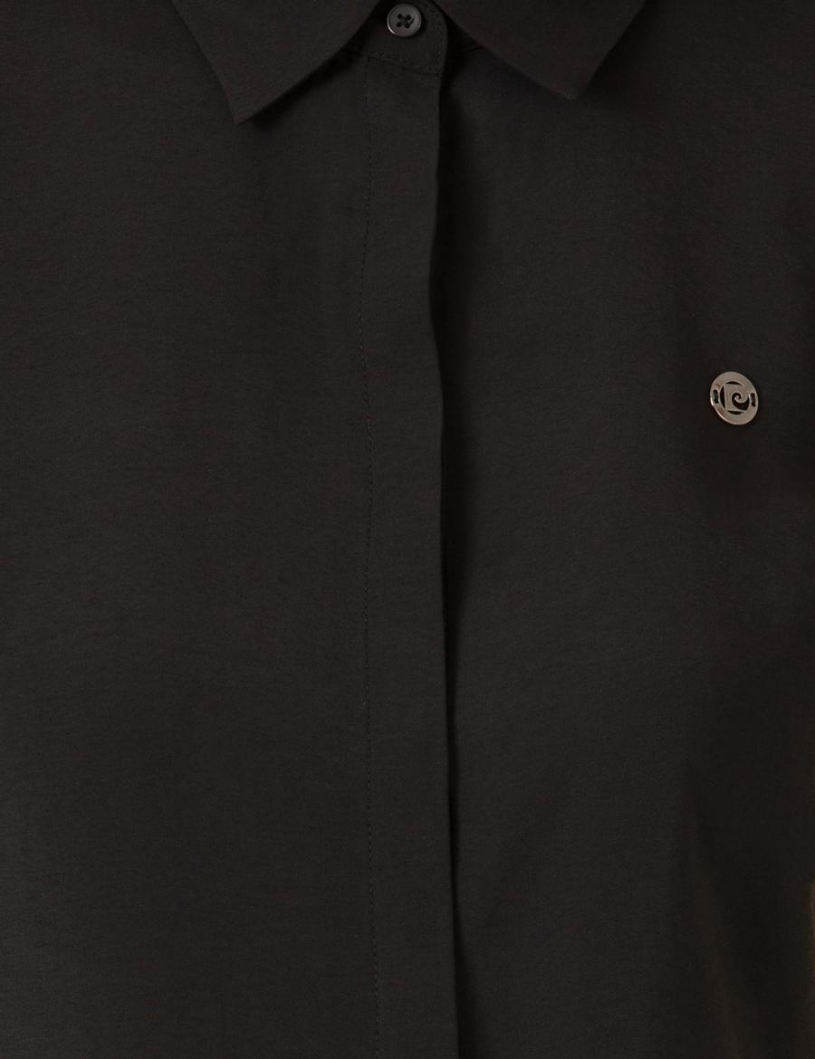 Siyah Slim Fit Dokuma Elbise