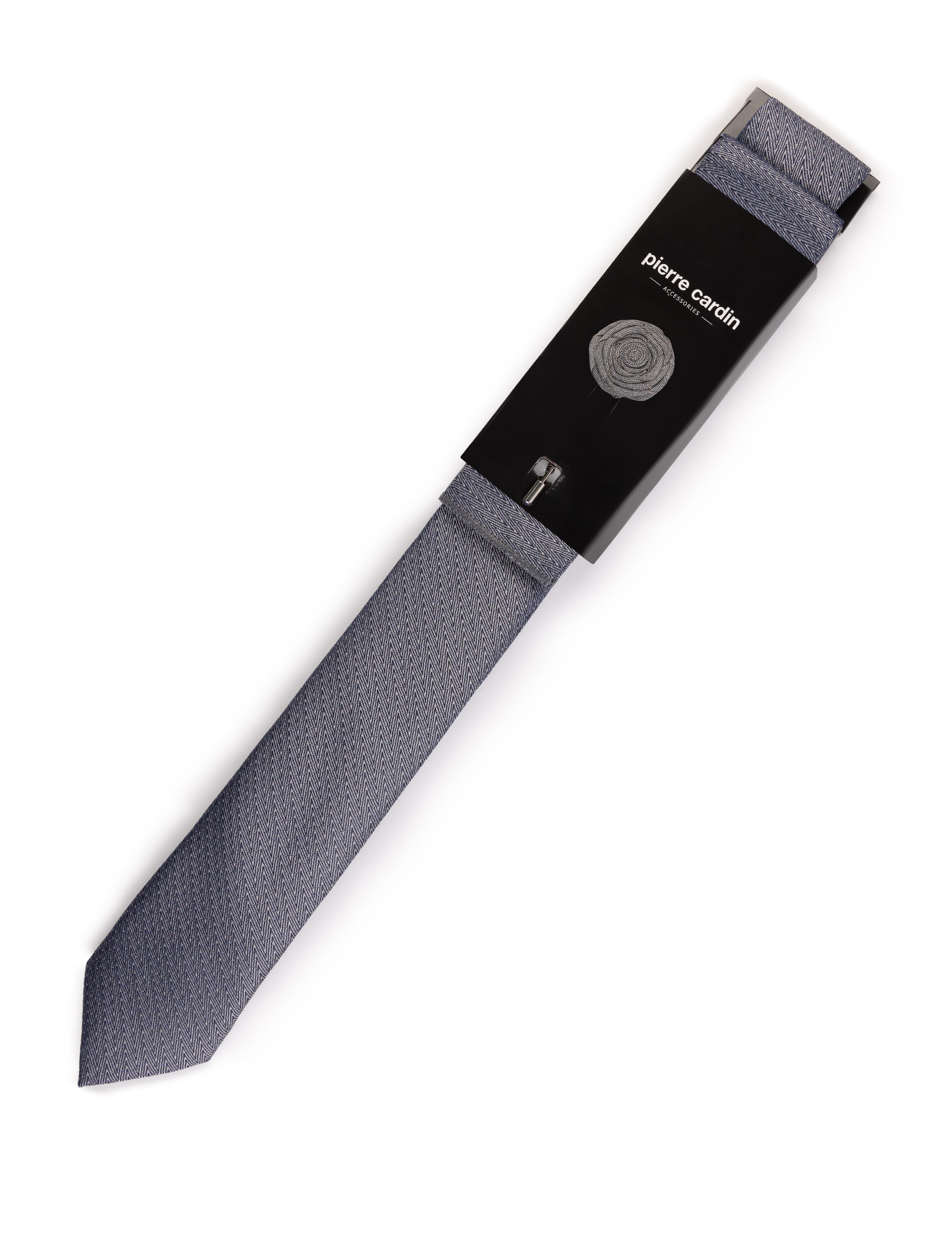 Gri 3'lü Kravat Mendil Set