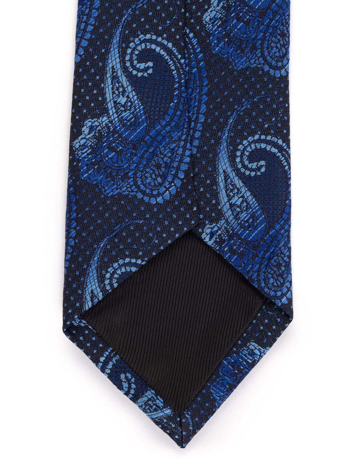 Lacivert 3'lü Kravat Mendil Set - 50269861002