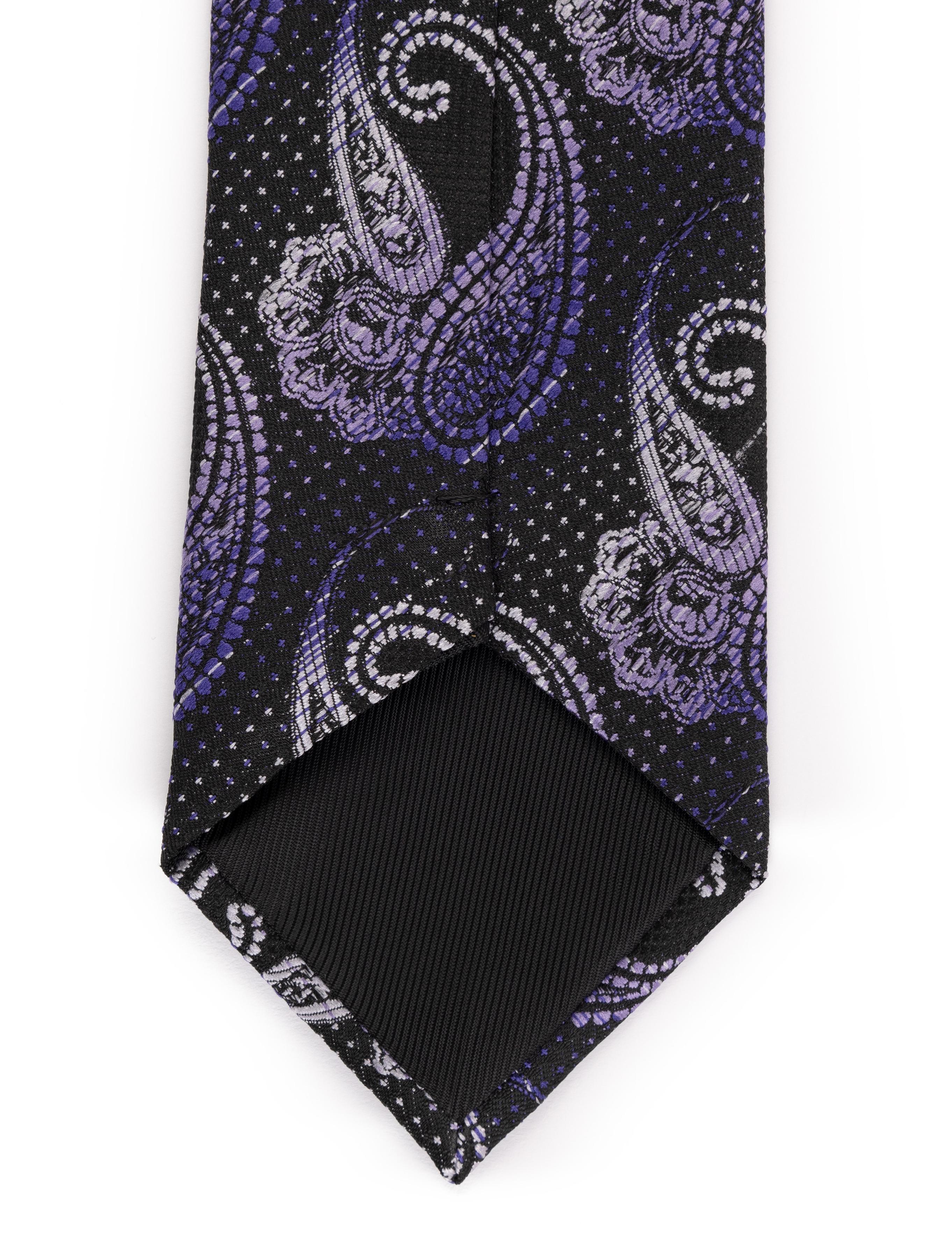 Mor 3'lü Kravat Mendil Set