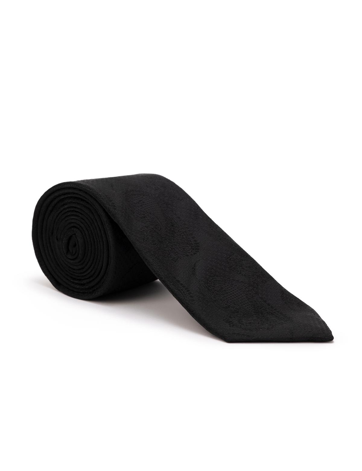 Siyah 3'lü Kravat Mendil Set - 50269861001