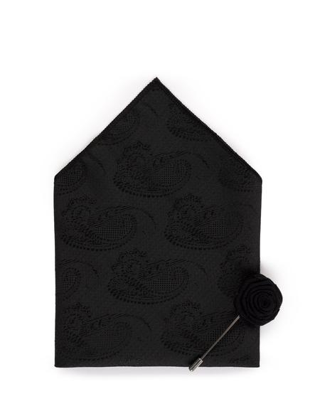 Siyah 3'lü Kravat Mendil Set - 50269861001