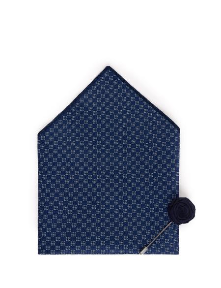 Lacivert 3'lü Kravat Mendil Set - 50269862001