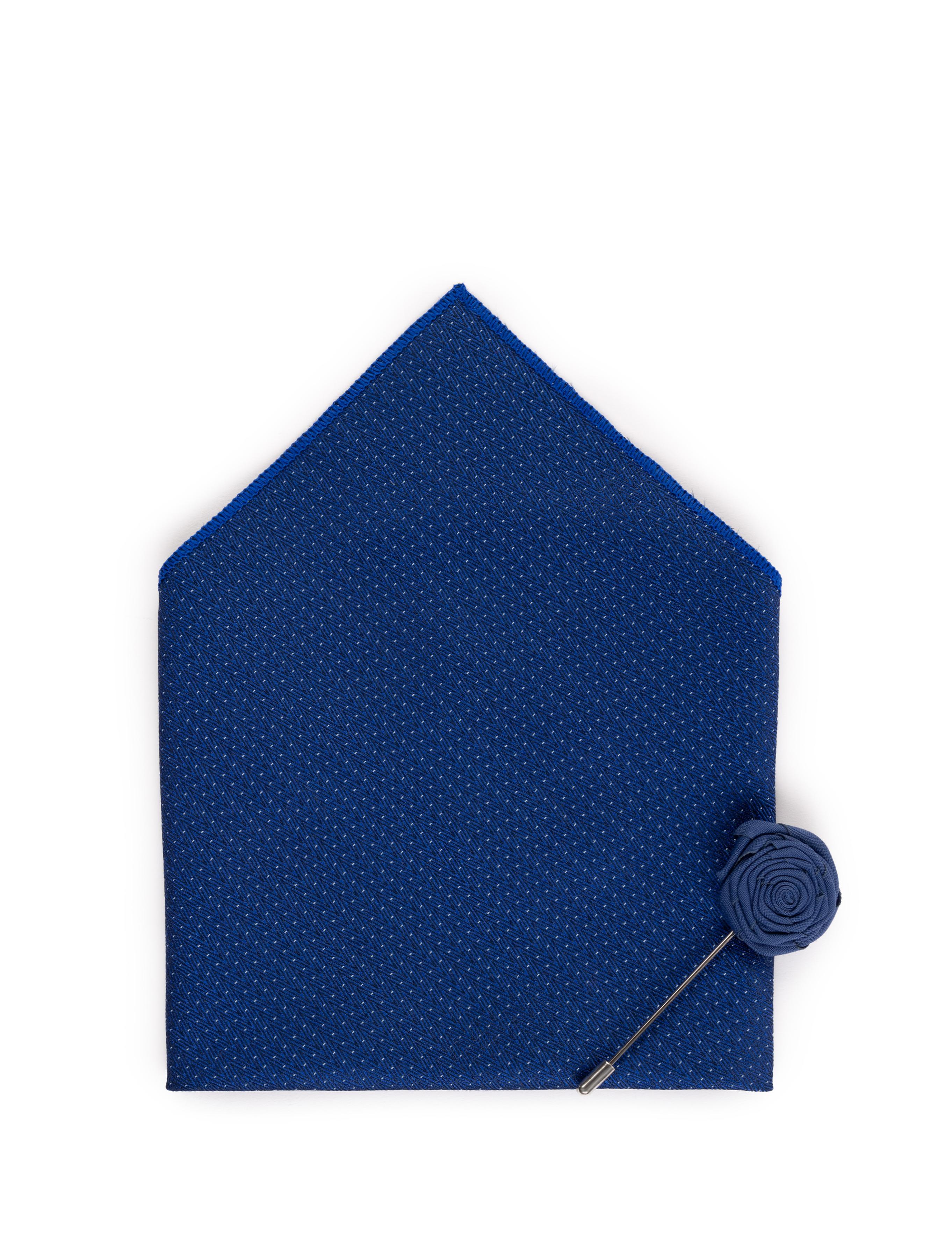 Lacivert 3'lü Kravat Mendil Set