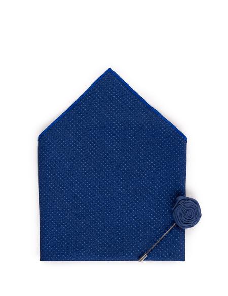 Lacivert 3'lü Kravat Mendil Set - 50269819002