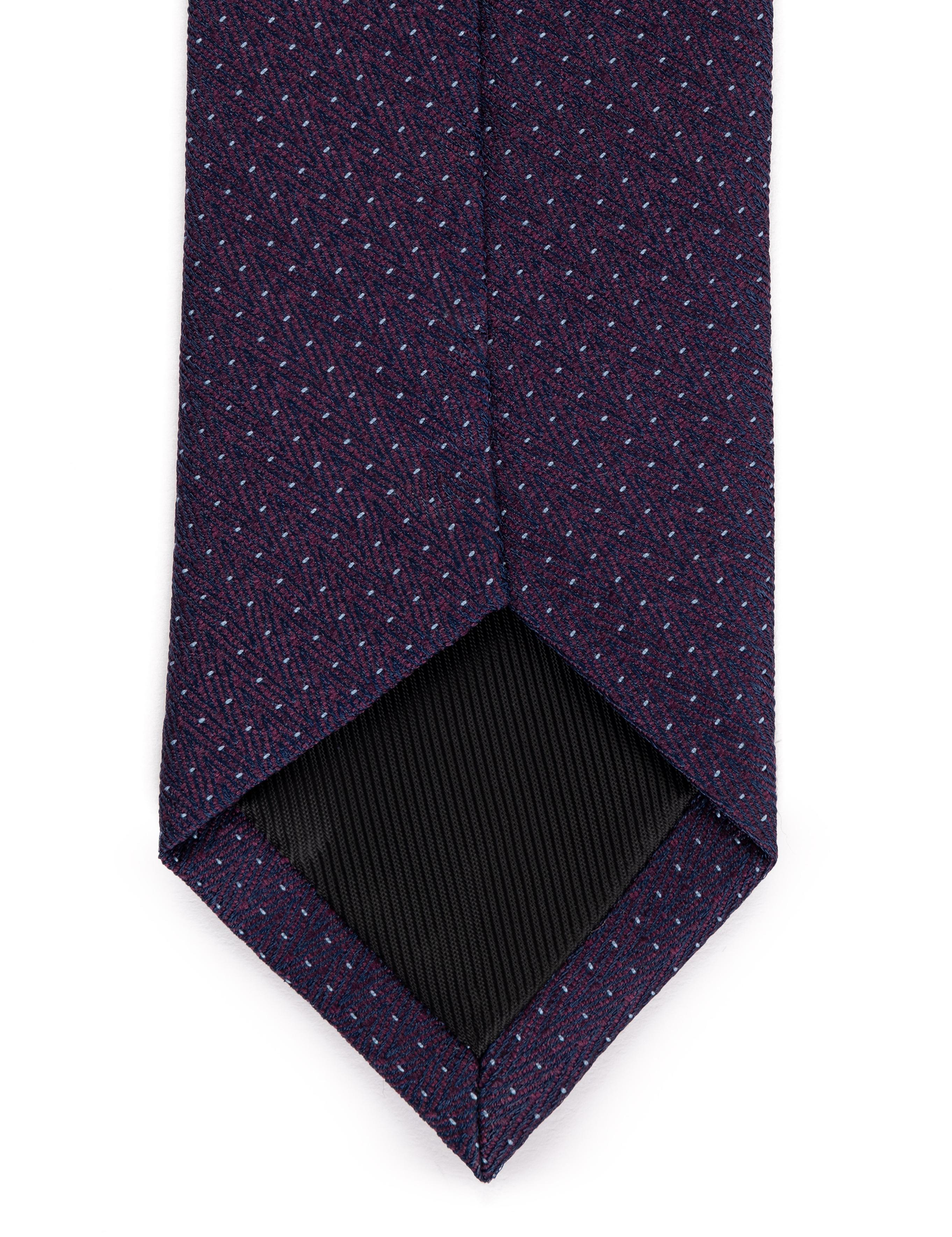 Mor 3'lü Kravat Mendil Set