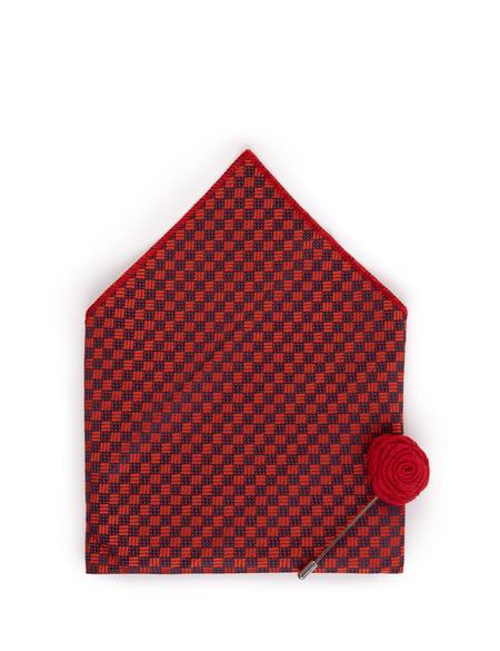 Bordo 3'lü Kravat Mendil Set - 50269862003