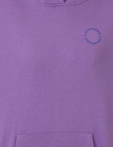 Lila Oversize Kapüşonlu Sweatshirt