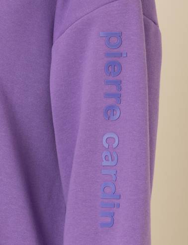 Lila Oversize Kapüşonlu Sweatshirt