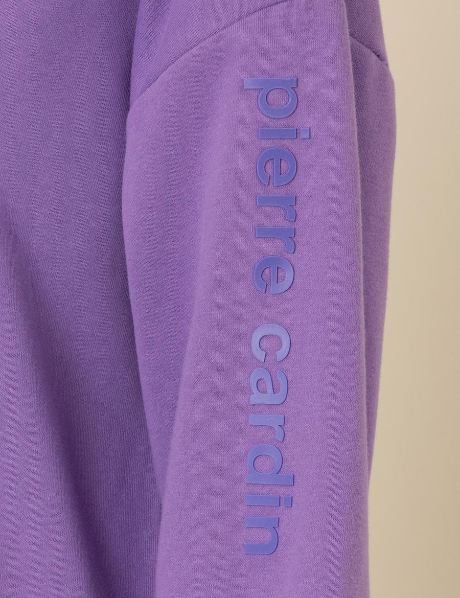 Lila Oversize Kapüşonlu Sweatshirt