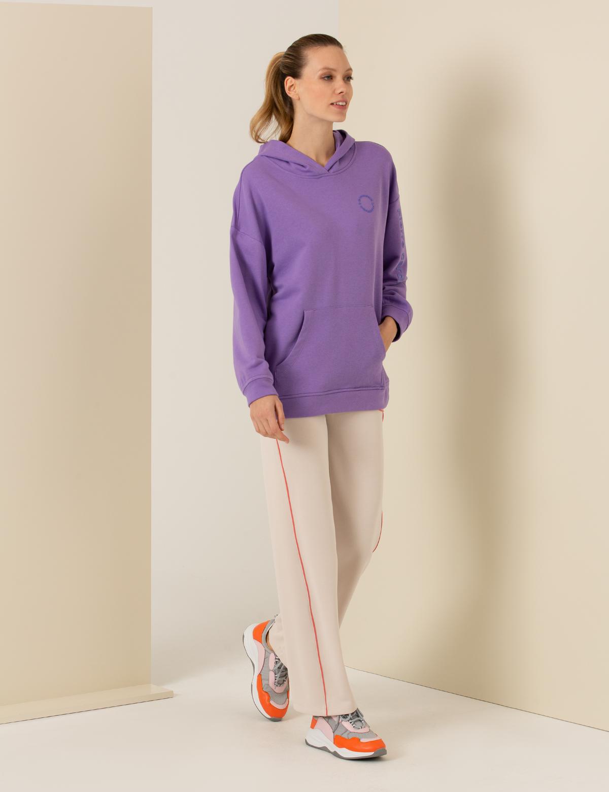 Ekru Flare Fit Eşofman Altı