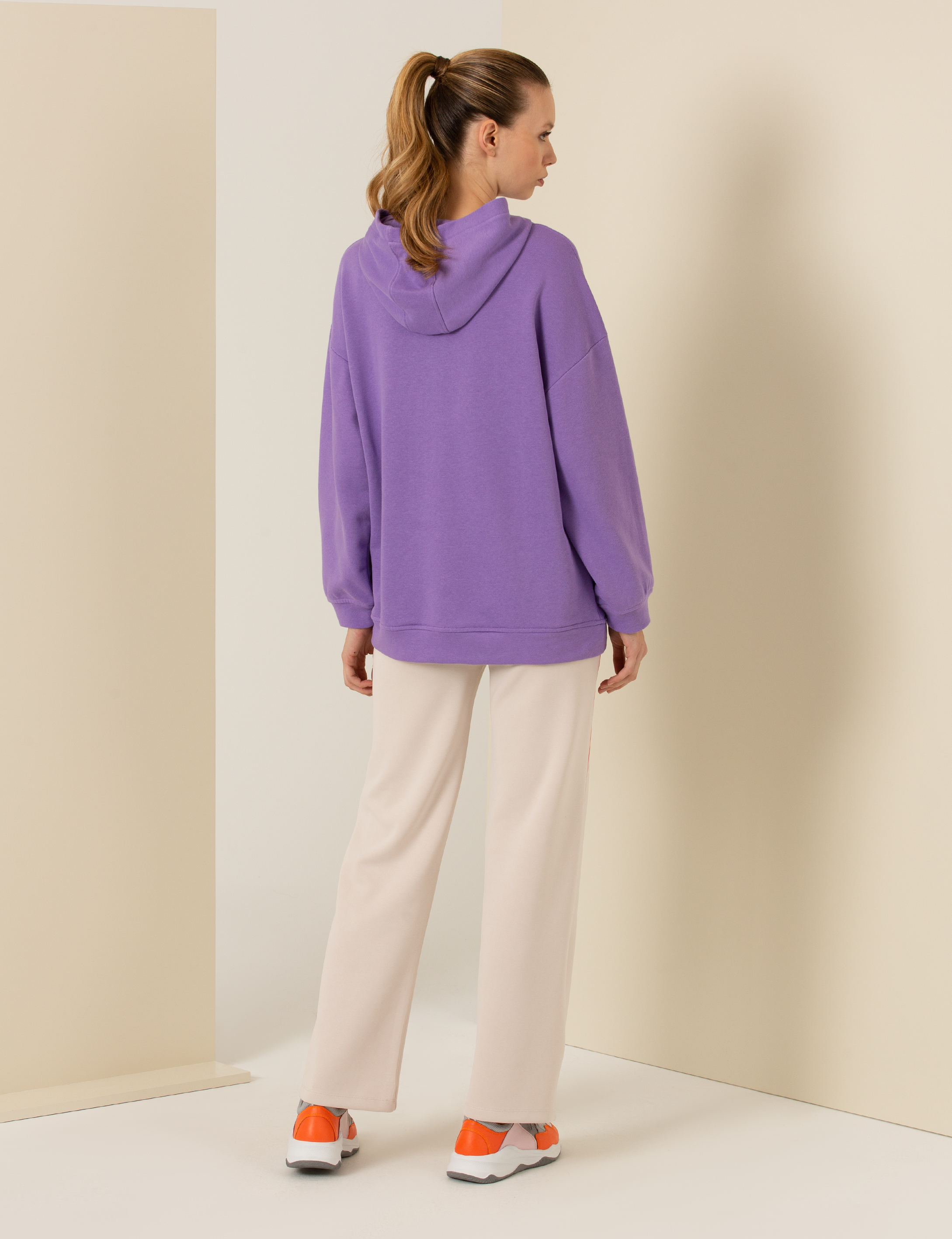 Ekru Flare Fit Eşofman Altı
