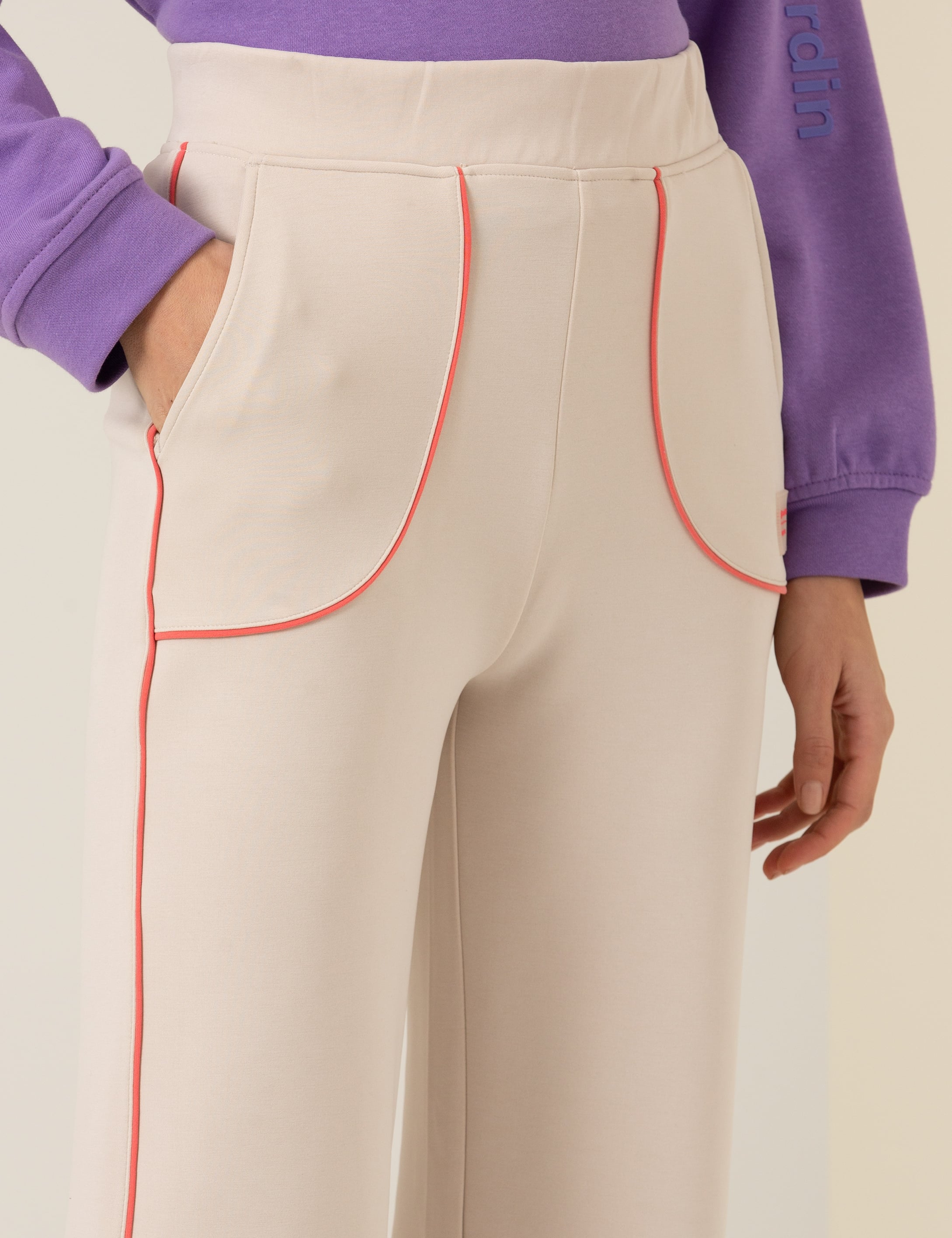 Ekru Flare Fit Eşofman Altı - Image 5