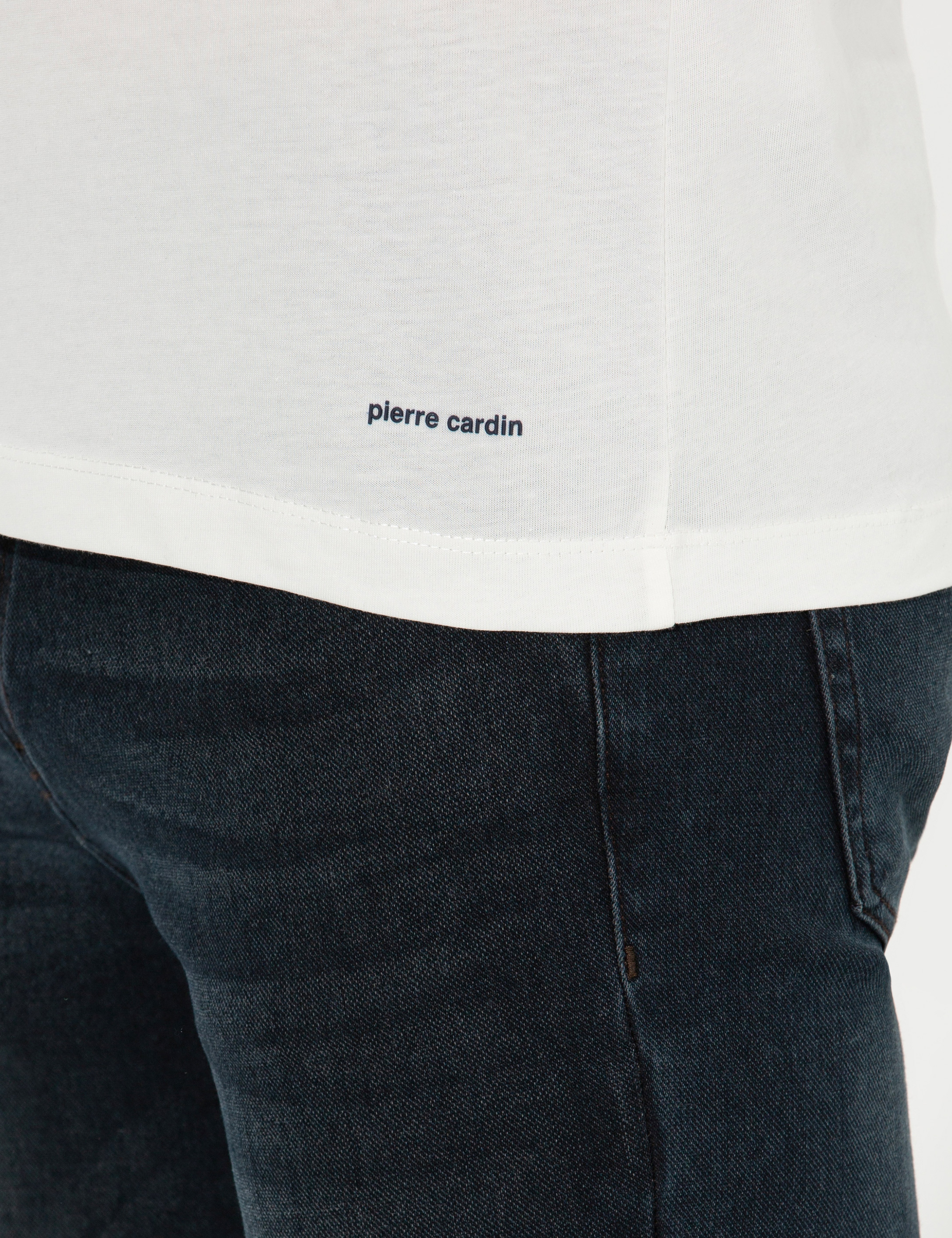 Ekru Slim Fit Bisiklet Yaka Tişört - Image 7