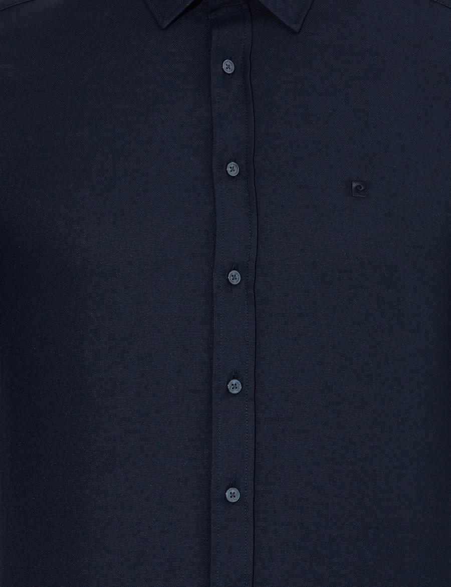 Lacivert Slim Fit Oxford Gömlek