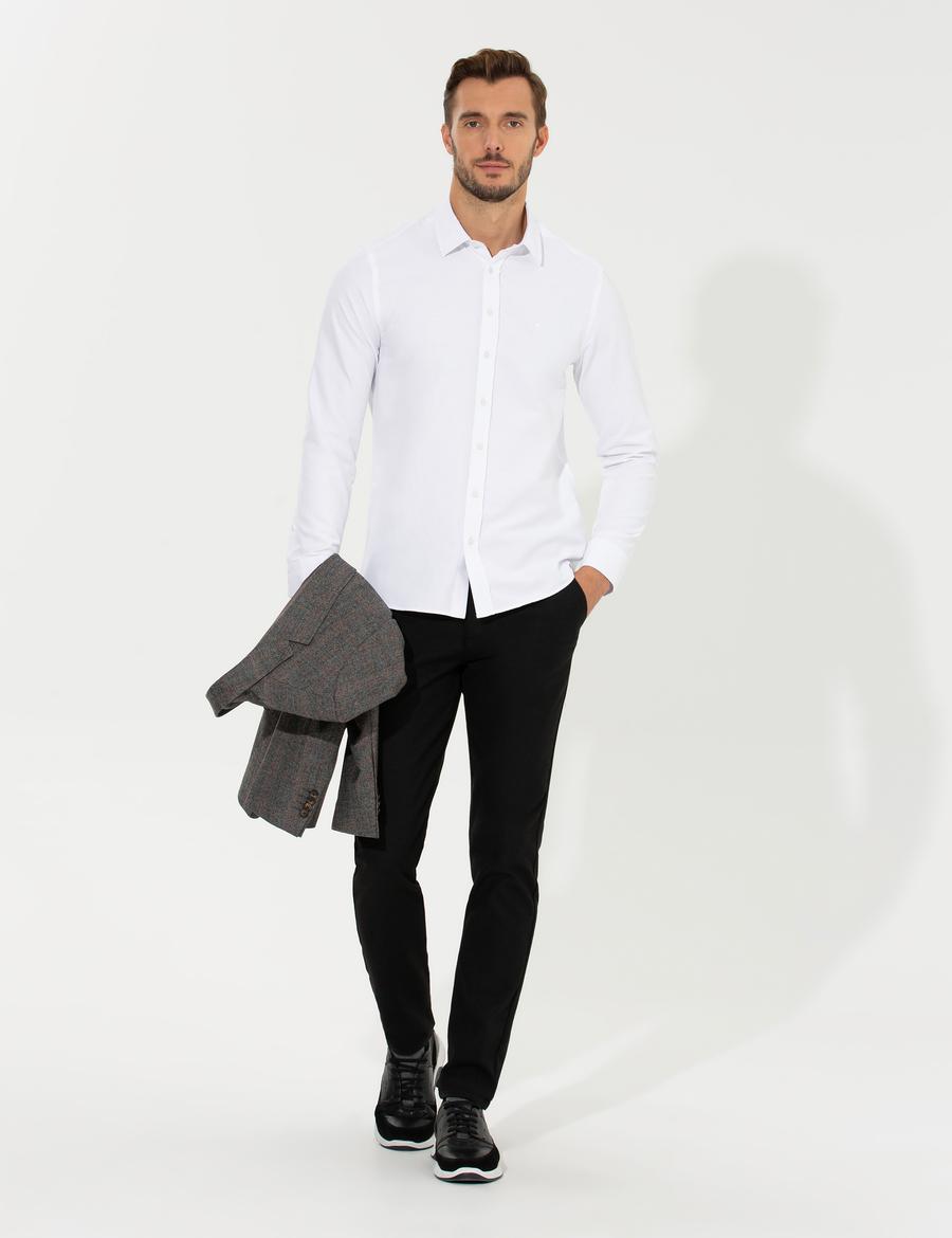 Beyaz Slim Fit Oxford Gömlek