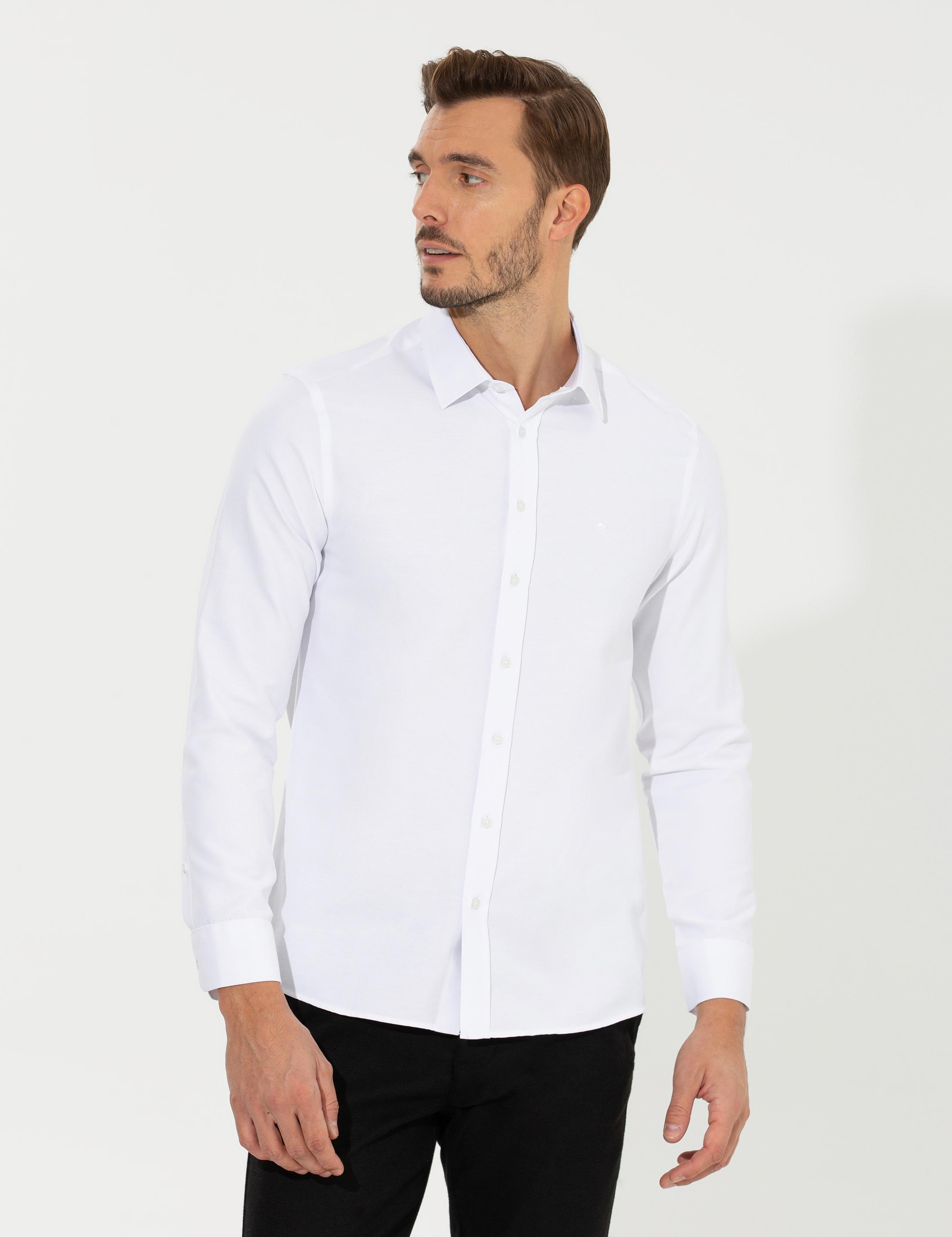 Beyaz Slim Fit Oxford Gömlek