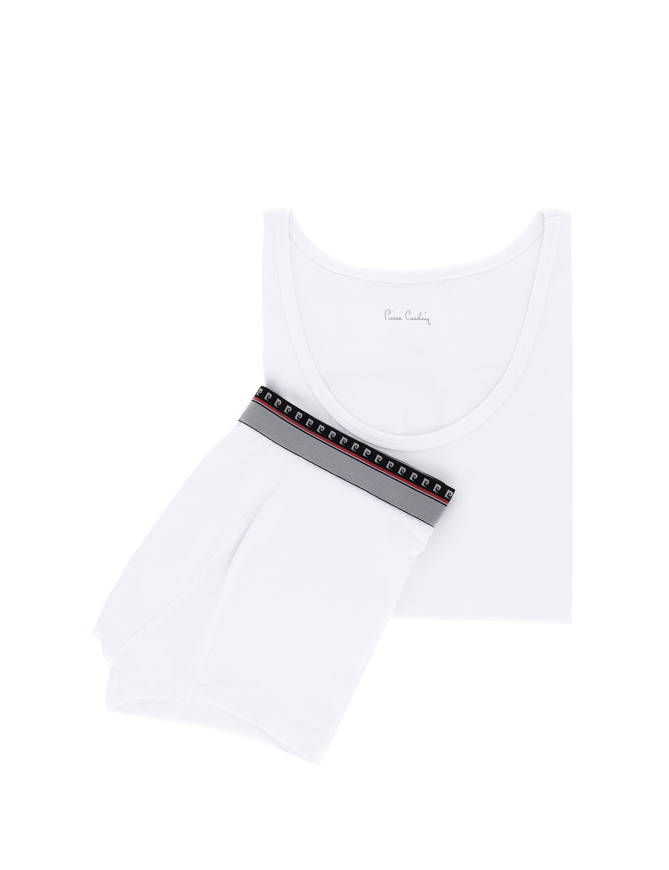 Beyaz Atlet Boxer İç Giyim Takım Set
