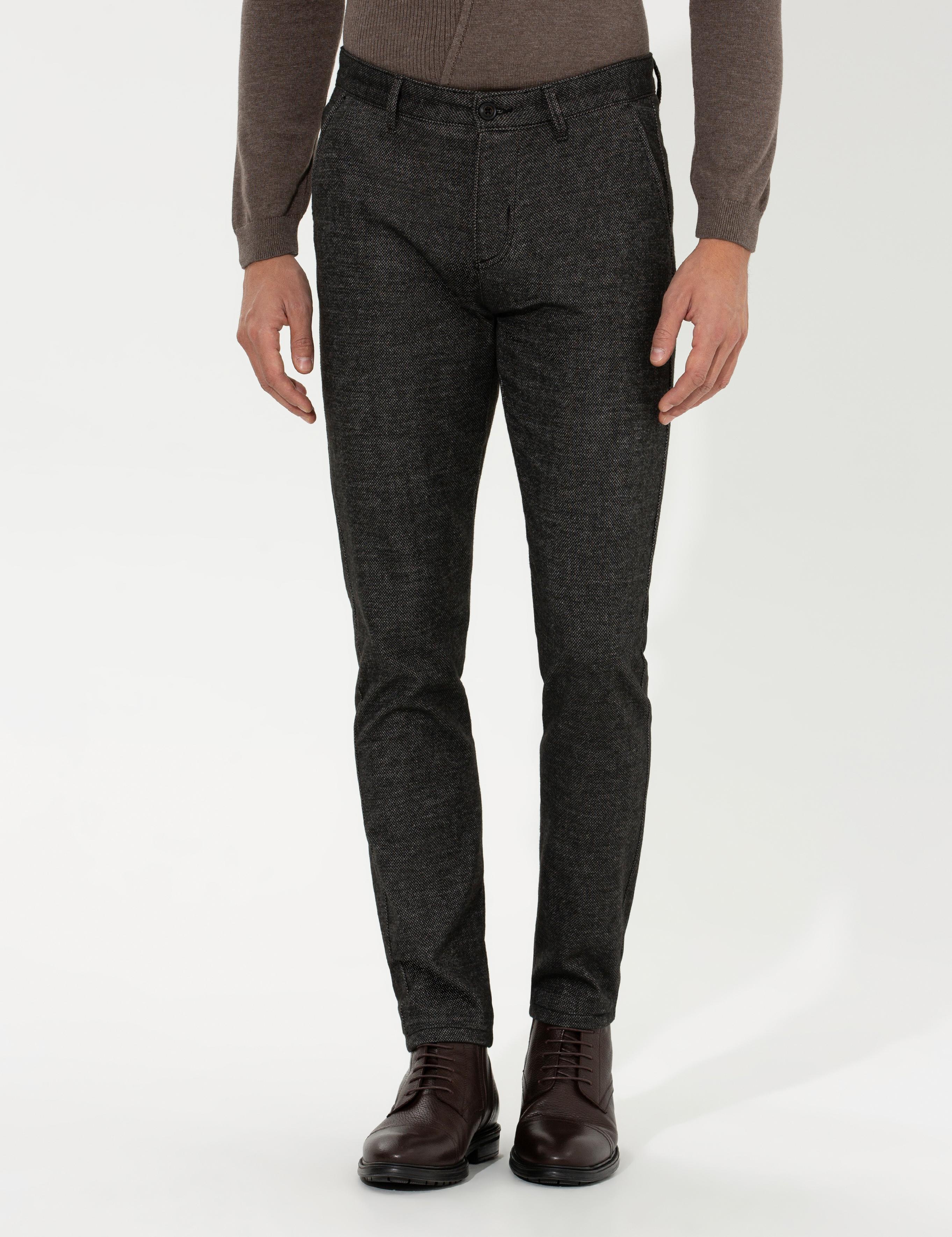 Antrasit Slim Fit Kanvas Pantolon