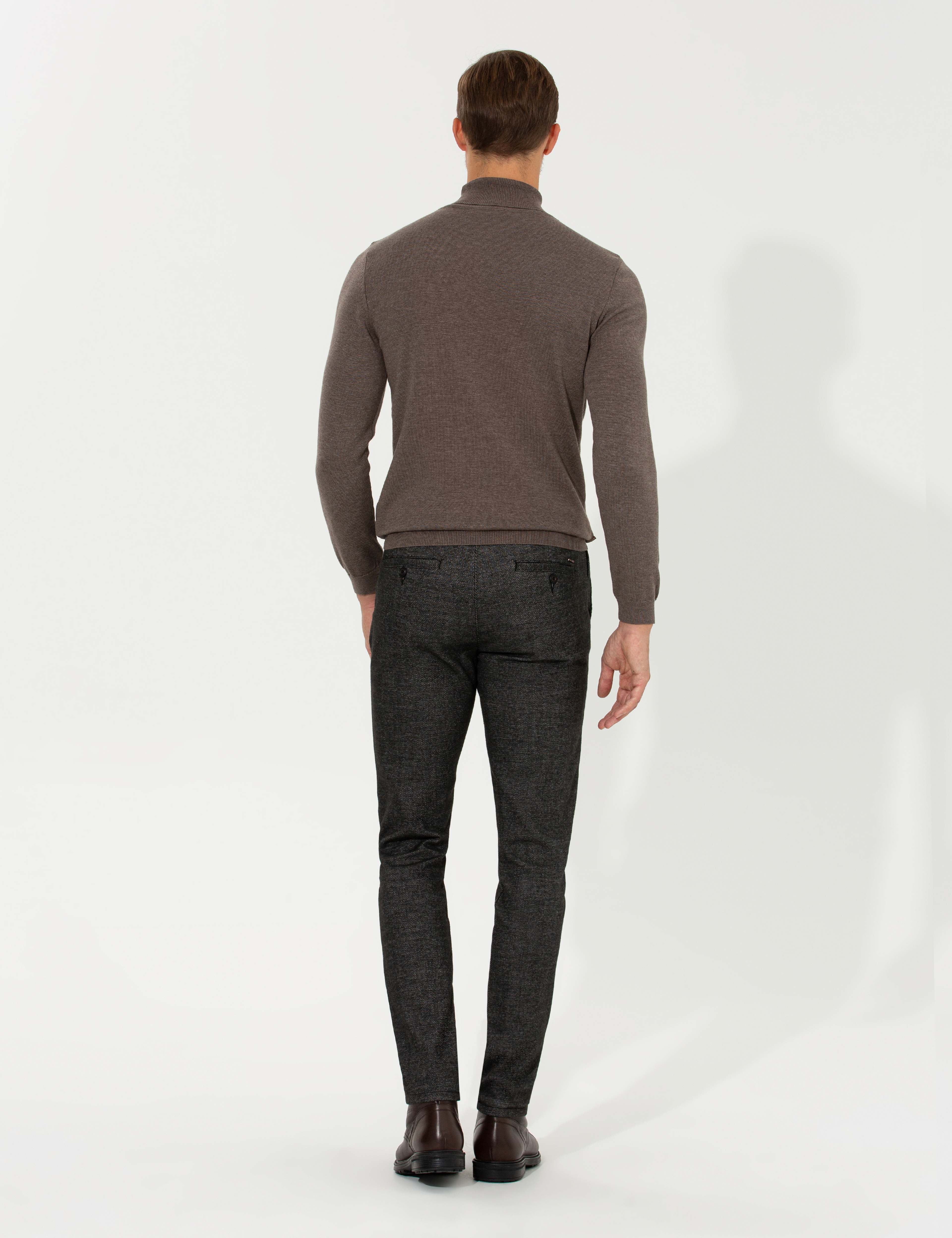 Antrasit Slim Fit Kanvas Pantolon - Image 4