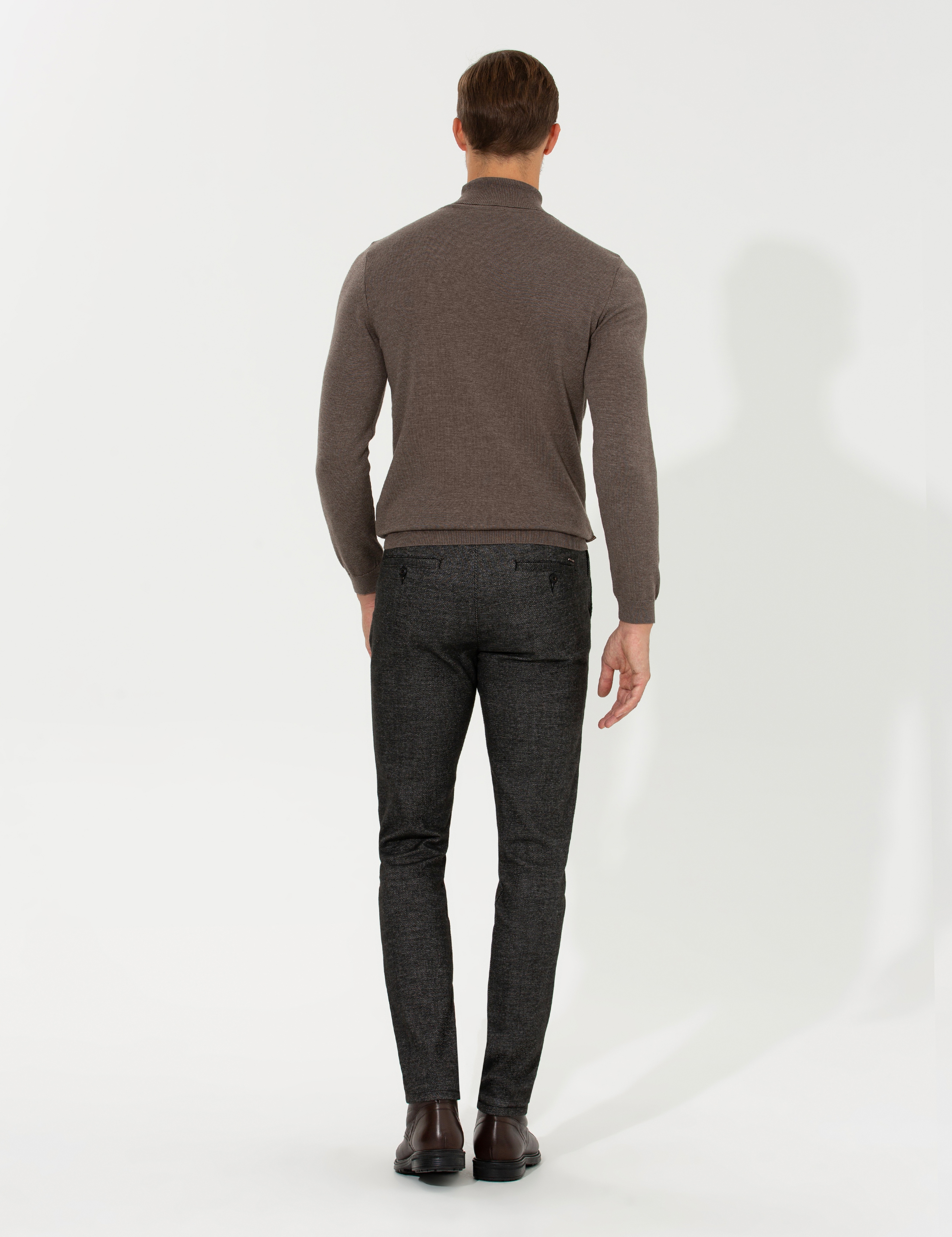 Antrasit Slim Fit Kanvas Pantolon