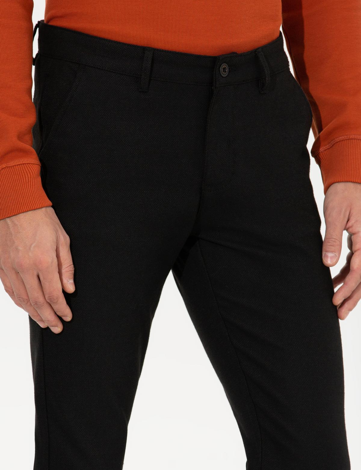 Siyah Slim Fit Kanvas Pantolon - 50255155276