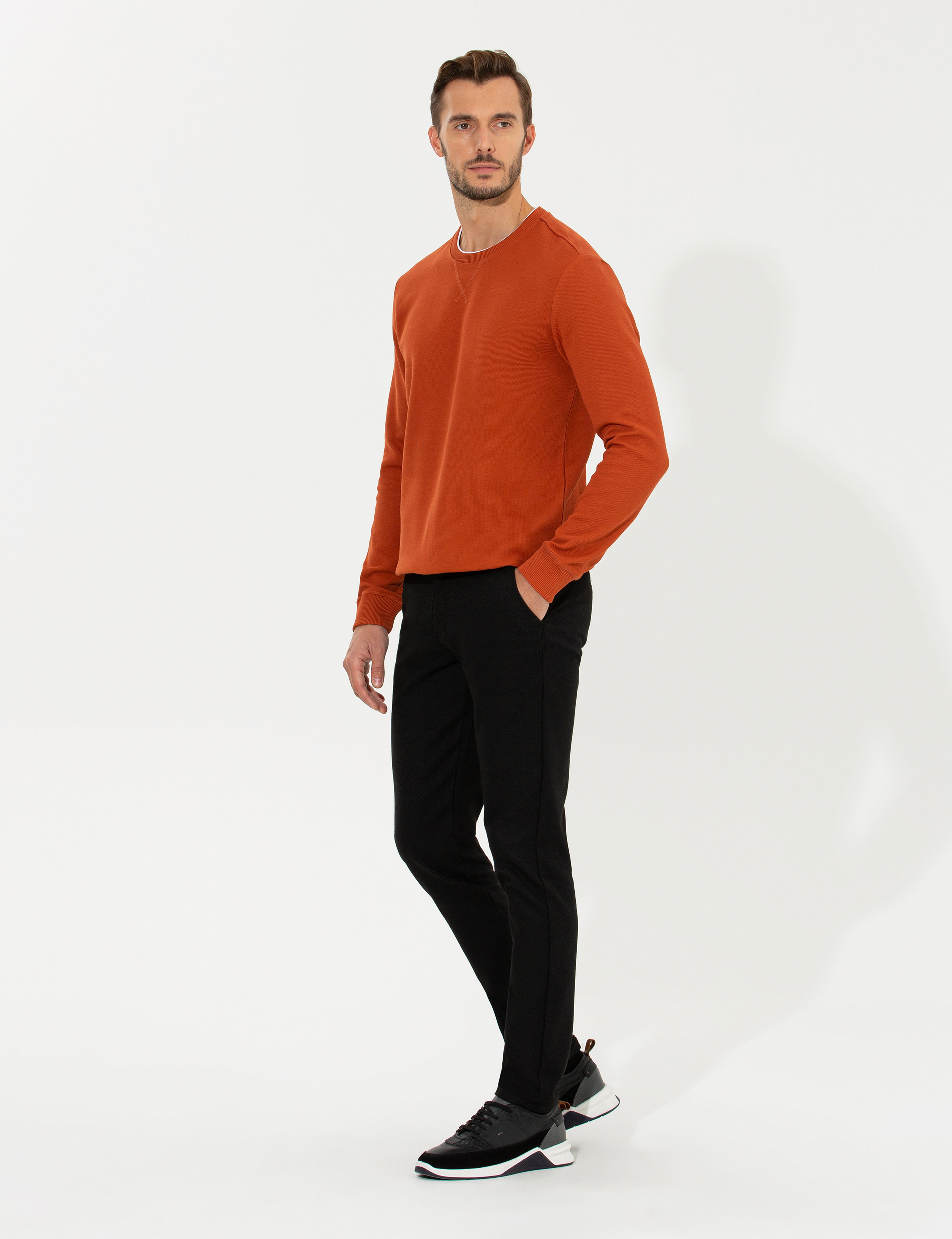 Siyah Slim Fit Kanvas Pantolon