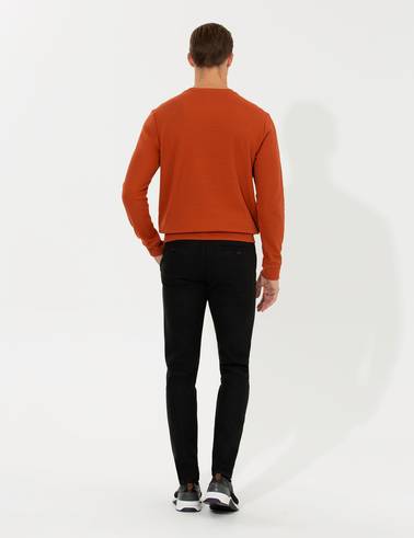 Siyah Slim Fit Kanvas Pantolon