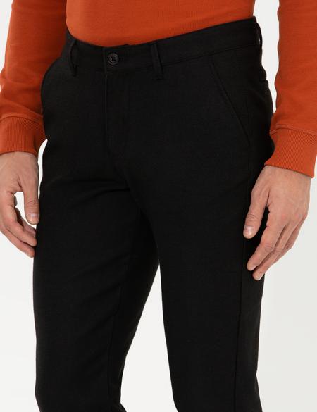 Siyah Slim Fit Kanvas Pantolon - 50255155276
